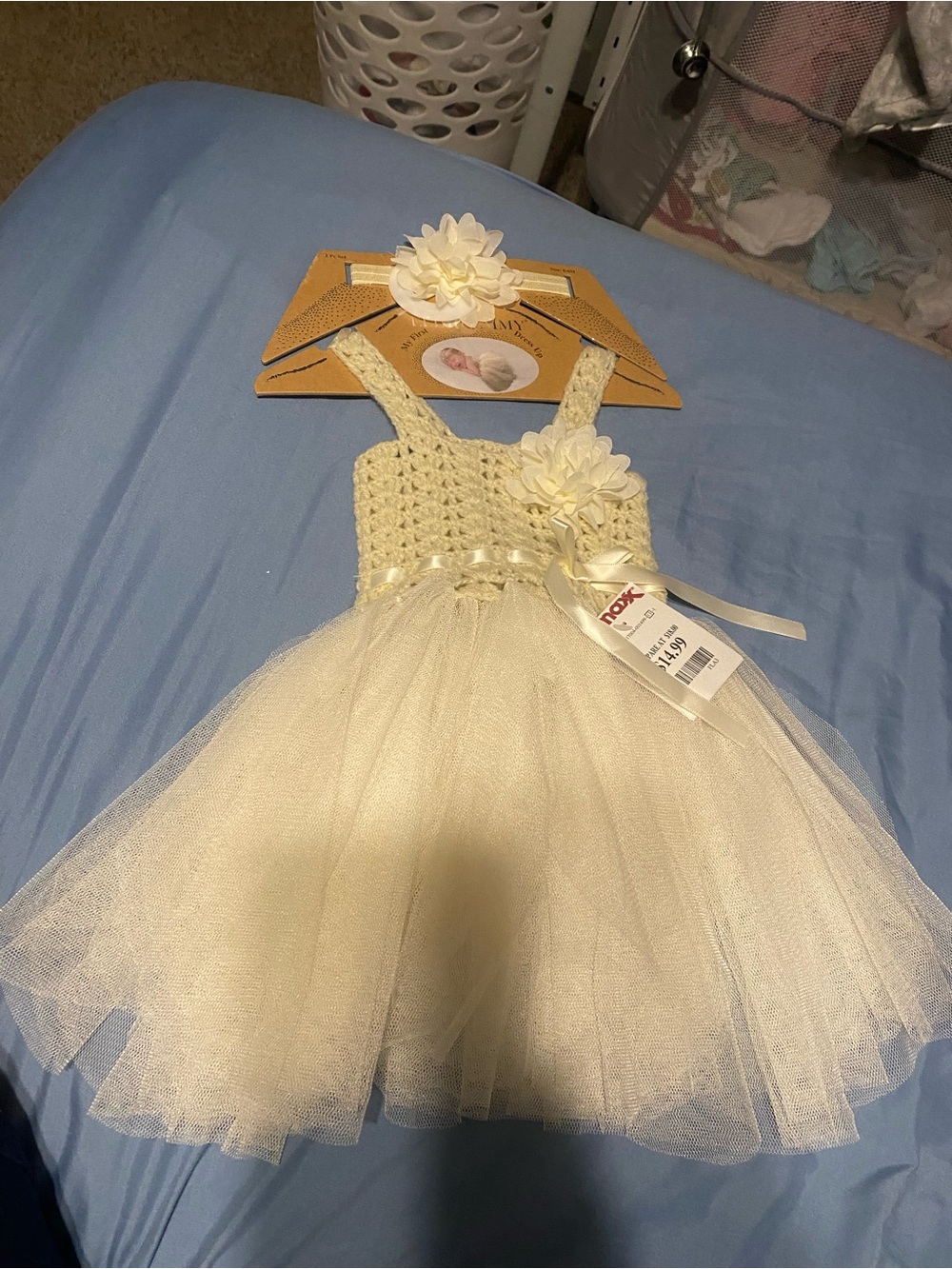 Cream Tulle Flower Girl Dress with Headband